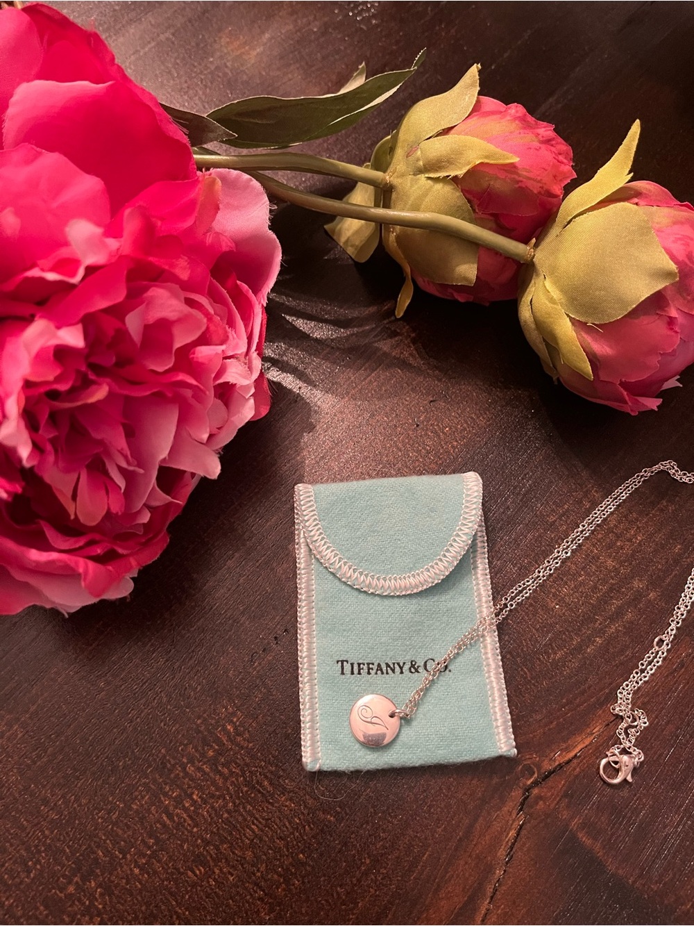 Tiffany & Co. Silver Pendant Necklace Letter “J”-pre-loved❤️